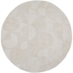 Teppich Gabby Beige Wolle B 160 T 160 cm - Farbe: Natur - Material: 100% WOLLE