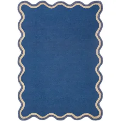 Teppich Rennia Blau Wolle/Viskose B 200 T 290 cm - Farbe: Marineblau