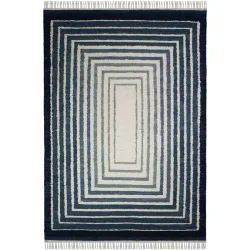 Teppich Bexton Blau Baumwolle/Wolle B 200 T 300 cm - Material: Wolle/Mischfasern
