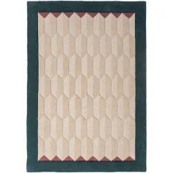 Teppich Auberon Blau Wolle B 120 T 170 cm - Farbe: TÜRKISGRÜN - Material: 100% WOLLE