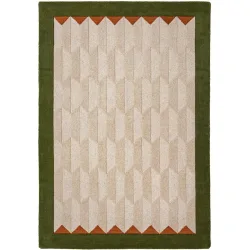 Teppich Auberon Grün Wolle B 160 T 230 cm - Material: 100% WOLLE