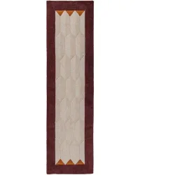 Teppich Auberon Rot Wolle B 60 T 230 cm - Farbe: Burgunder - Material: 100% WOLLE