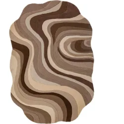 Teppich Elrosa Beige Wolle B 140 T 200 cm - Farbe: natur - Material: 100% WOLLE - Teppich