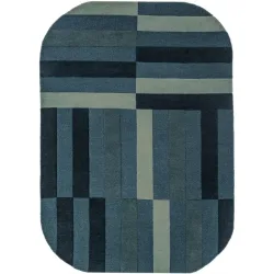 Teppich Elinor Blau Wolle B 140 T 200 cm - Material: 100% WOLLE - Teppich