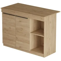 Kücheninsel Georis Braun Holz B 120 cm - Farbe: eiche - Material: 100% Melaminbeschichtete Spanplatte