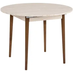 Esstisch Georis Braun Holz B 100 cm - Farbe: Travertin, Nussbaum - Material: 100% melaminbeschichtete Spanplatte