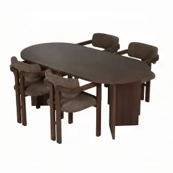 Essgruppe Georis Holz B 180 cm - Farbe: Milano Nussbaum, Dunkler Nussbaum, Braun - Material: 100% melaminbeschichtete Spanplatte