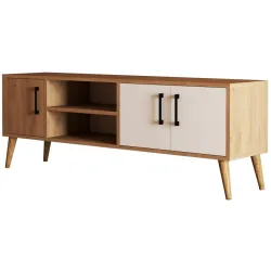 TV-Möbel Georis Eiche/Weiss Holzwerkstoff B 150 cm