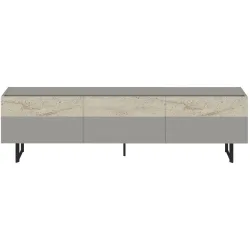 TV-Möbel Georis Grau/Travertin Holzwerkstoff B 180 cm