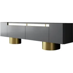 TV-Möbel Georis Anthrazit/Gold Holzwerkstoff B 180 cm