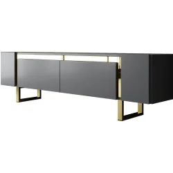 TV-Möbel Georis Anthrazit/Gold Holzwerkstoff B 180 cm