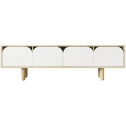 TV-Möbel Georis Eiche/Weiss Holzwerkstoff B 180 cm