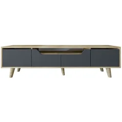 TV-Möbel Georis Eiche/Anthrazit Holzwerkstoff B 180 cm