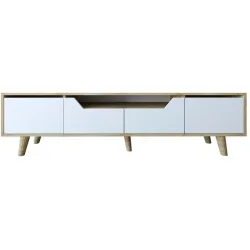 TV-Möbel Georis Eiche,/Weiss Holzwerkstoff B 180 cm