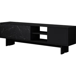 TV-Möbel Georis Schwarz/Marmor Holzwerkwerkstoff B 150 cm