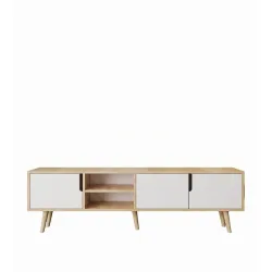 TV-Möbel Georis Eiche/Weiss Holzwerkstoff B 180 cm