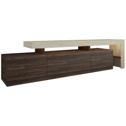 TV-Möbel Georis Travertin/Nussbaum Holzwerkstoff B 192 cm