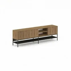 TV-Möbel Georis Eiche/Schwarz Holzwerkstoff B 180 cm