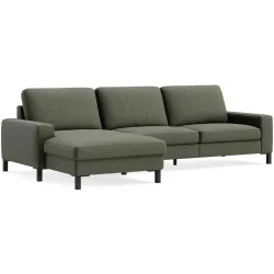 Ecksofa Step Basic Stoff Salt n pepper green B 179 T 164 cm - Möbel Konfigurator: Traummöbel individuell zusammenstellen