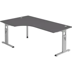 Schreibtisch Office Graphit manuelle Höhenverstellung 200 x 120 cm