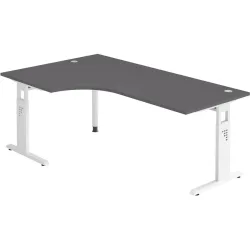 Schreibtisch Office Graphit manuelle Höhenverstellung 200 x 120 cm