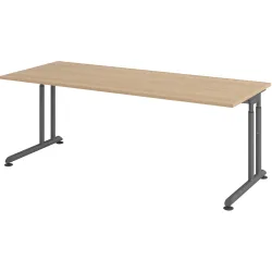 Schreibtisch Office Eiche manuelle Höhenverstellung 200 x 80 cm