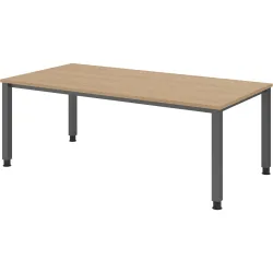 Schreibtisch Office Eiche manuelle Höhenverstellung 200 x 100 cm