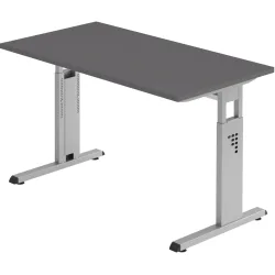 Schreibtisch Office Graphit manuelle Höhenverstellung 120 x 67.2 cm