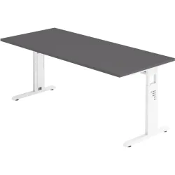 Schreibtisch Office Graphit manuelle Höhenverstellung 180 x 80 cm