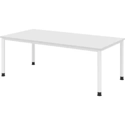 Schreibtisch Office Weiß manuelle Höhenverstellung 200 x 100 cm - Farbe: weiss