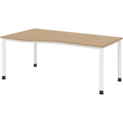 Schreibtisch Office Eiche manuelle Höhenverstellung 180 x 100 cm