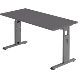 Schreibtisch Office Graphit manuelle Höhenverstellung 140 x 67.2 cm