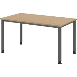 Schreibtisch Office Eiche manuelle Höhenverstellung 140 x 80 cm