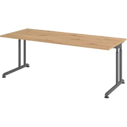 Schreibtisch Office Asteiche manuelle Höhenverstellung 200 x 80 cm