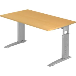 Schreibtisch Office Buche manuelle Höhenverstellung 140 x 80 cm