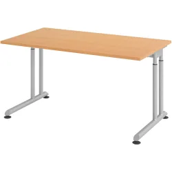 Schreibtisch Office Buche manuelle Höhenverstellung 140 x 80 cm