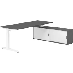 Schreibtisch Office Graphit manuelle Höhenverstellung 200 x 80 cm