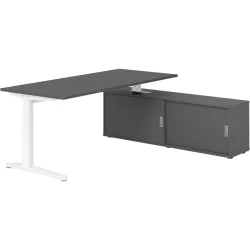 Schreibtisch Office Graphit manuelle Höhenverstellung 180 x 80 cm