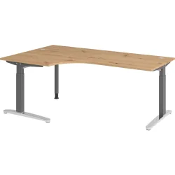 Schreibtisch Office Asteiche manuelle Höhenverstellung 200 x 120 cm