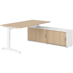 Schreibtisch Office Eiche manuelle Höhenverstellung 160 x 80 cm