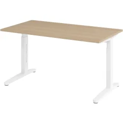 Schreibtisch Office Eiche manuelle Höhenverstellung 140 x 80 cm