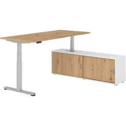 Schreibtisch Office Asteiche elektrische Höhenverstellung 180 x 80 cm