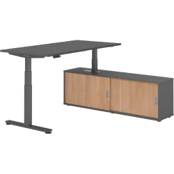 Schreibtisch Office Graphit elektrische Höhenverstellung 160 x 80 cm