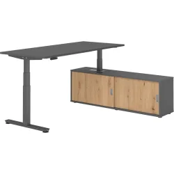 Schreibtisch Office Graphit elektrische Höhenverstellung 180 x 80 cm
