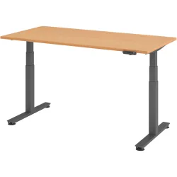 Schreibtisch Office Buche elektrische Höhenverstellung 160 x 80 cm