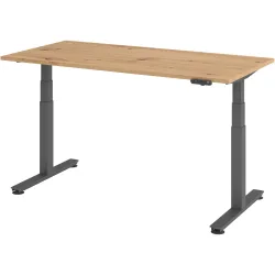 Schreibtisch Office Asteiche elektrische Höhenverstellung 160 x 80 cm