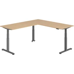 Schreibtisch Office Eiche elektrische Höhenverstellung 240 x 200 cm