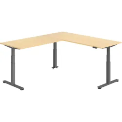 Schreibtisch Office Ahorn elektrische Höhenverstellung 240 x 200 cm