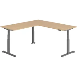 Schreibtisch Office Eiche elektrische Höhenverstellung 220 x 200 cm