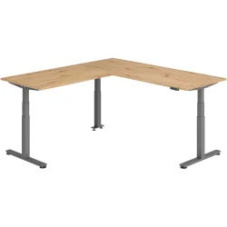 Schreibtisch Office Asteiche elektrische Höhenverstellung 220 x 200 cm